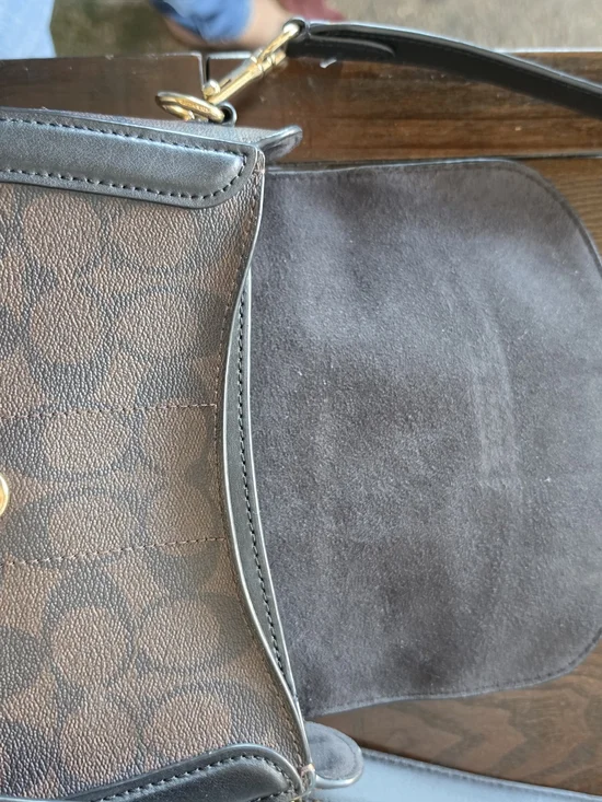 Coach Signature Small Saddle Crossbody Bag in Brown/Black - Picture 4 of 6